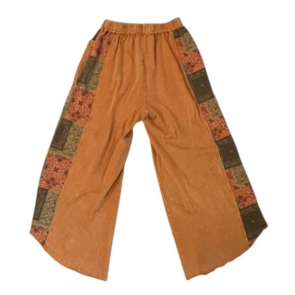 J. HER Wide Leg Pants Womens Size M Patchwork Boho Hippie Festival Relaxed - Picture 4 of 8